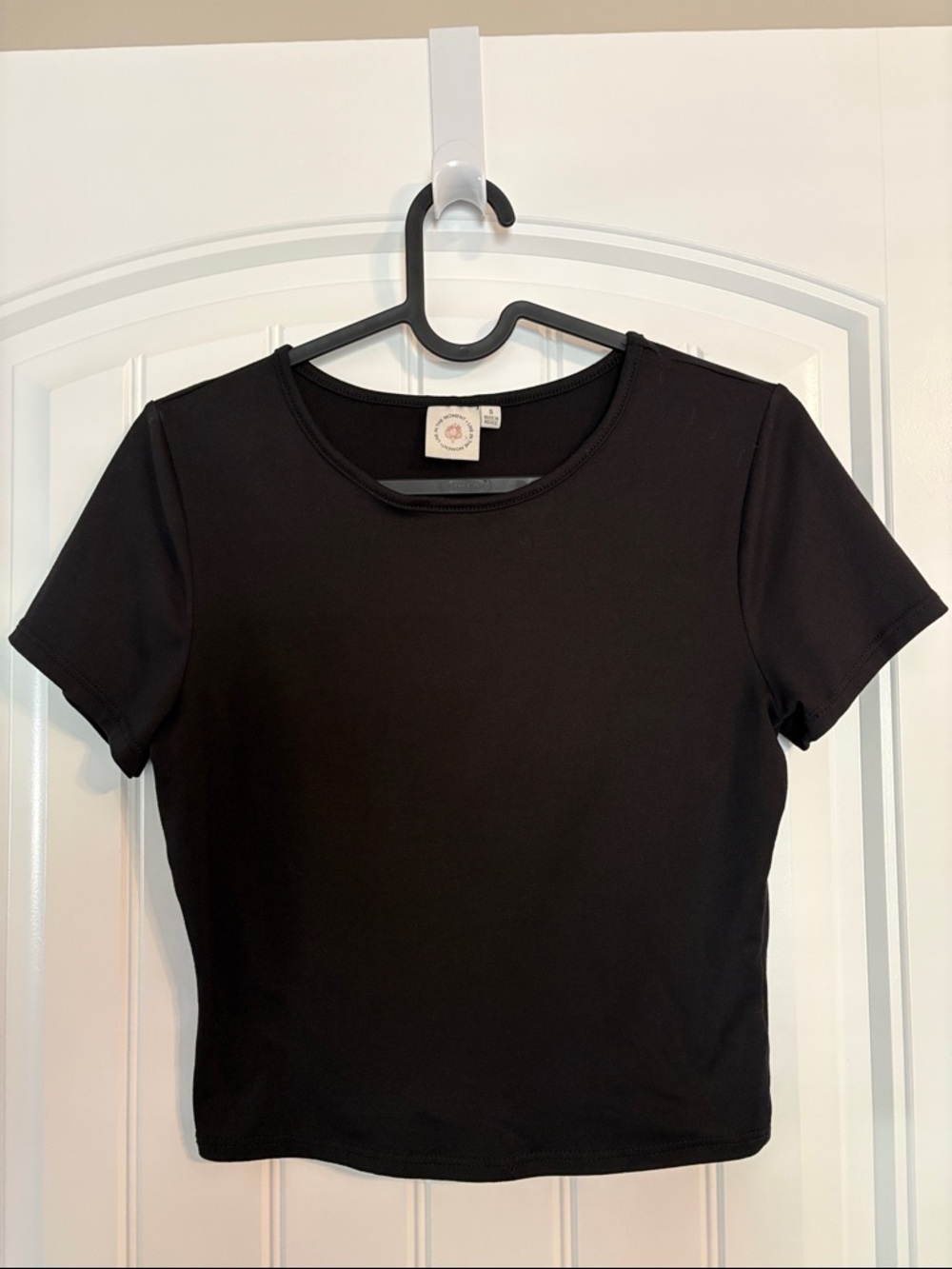 Live in the moment black crop top